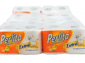 PAPEL HIGIENICO PERLITA NARANJA 19 MTS / HOJA DOBLE. /1X24 UND